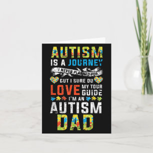 Mannen autisme Pap Journey Quote Autism Awareness Kaart