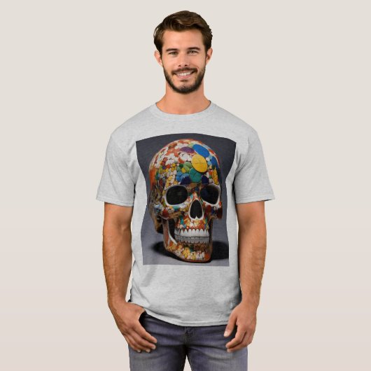Mannen Avant-Pop Skull Fusion T-shirt (Voorkant volledig)