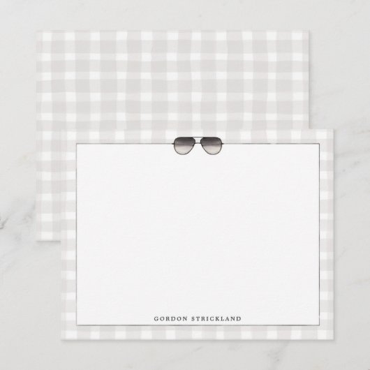 Mannen Aviators Gepersonaliseerde briefpapier Notitiekaartje (Voorkant / Achterkant)