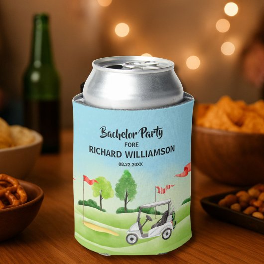 Mannen Avond Golf Thema Naam Datum Blikjeskoeler