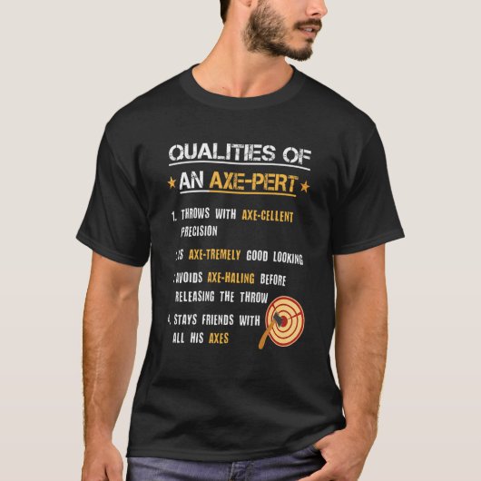 Mannen Ax Pert Qualities Hatchet Thrower Ax Throwi T-shirt (Voorkant)