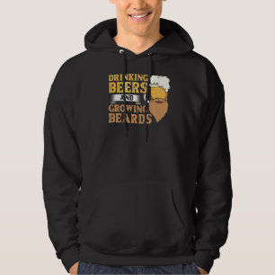 Mannen baard en bier Drink haargroei Hoodie