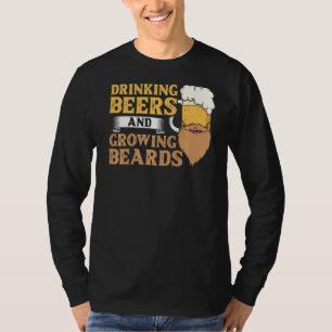 Mannen baard en bier Drink haargroei T-shirt