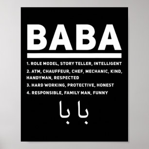 Mannen Baba Definition Beste Vaderdag Poster