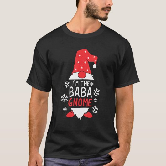 Mannen Baba Gnome T-shirt Family Matching met Kers (Voorkant)