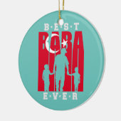 Mannen Baba met twee zons Fathers Day Turks Dad 2 Keramisch Ornament (Links)