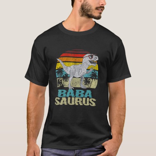 Mannen Babasaurus T Rex Dinosaur Baba Saurus T-shirt (Voorkant)