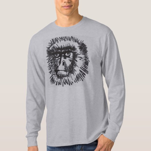 Mannen "Baboon" lange hoes T-shirt (Voorkant)
