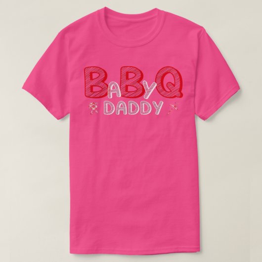 Mannen Baby BBQ Shower Dad Q Baby shower Theme Mat T-shirt (Design voorkant)