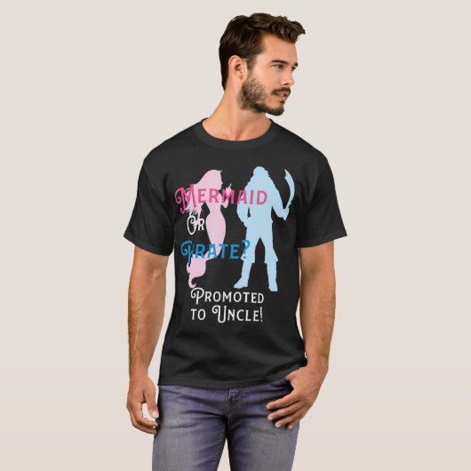 Mannen Baby onthullen Shirt Mermaid of Pirate Pr (Voorkant volledig)
