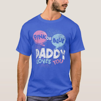 Mannen Baby shower pa roze of blauwe papa houdt va T-shirt