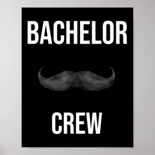 Mannen Bachelor Crew Bruidegom Bruid Avond Bachelo Poster