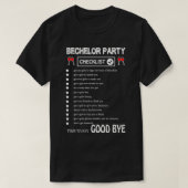 Mannen Bachelor Party Checklist Funny Groom design T-shirt (Design voorkant)