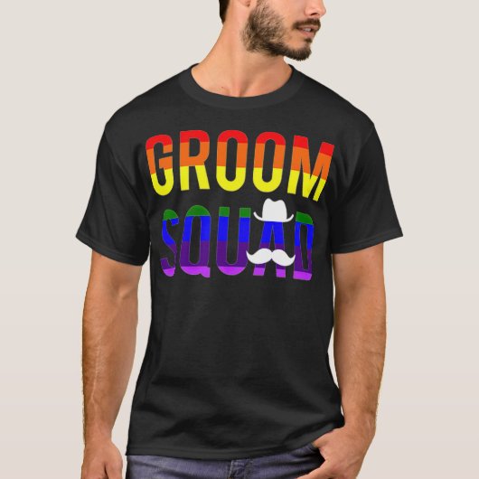 Mannen Bachelor Party Gay Pride Groom Squad best f T-shirt (Voorkant)