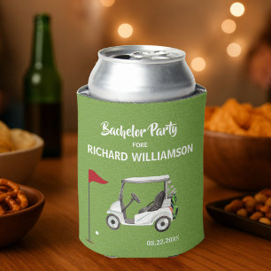 Mannen Bachelor Party Golf Thema Naam Datum Blikjeskoeler
