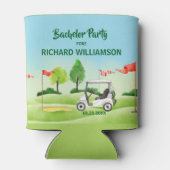 Mannen Bachelor Party Golf Thema Naam Datum Blikjeskoeler (Achterkant)