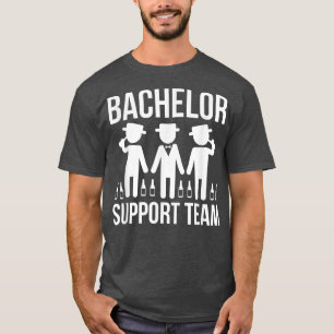 Mannen Bachelor Support Team Bachelorfeest Huwelij T-shirt