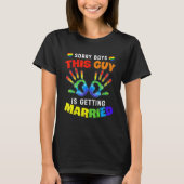 Mannen Bachelorfeest Lgbt Gay Pride Bruidegom Brui T-shirt (Voorkant)