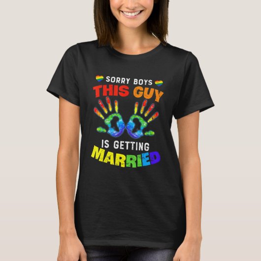 Mannen Bachelorfeest Lgbt Gay Pride Bruidegom Brui T-shirt (Voorkant)