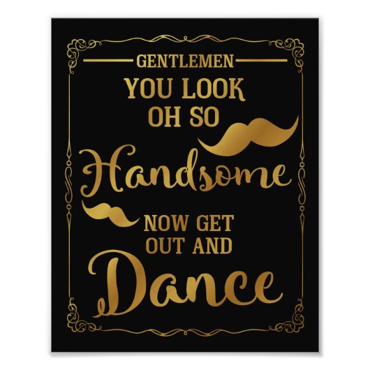 mannen badkamer trouwbord goud foto afdruk (Voorkant)