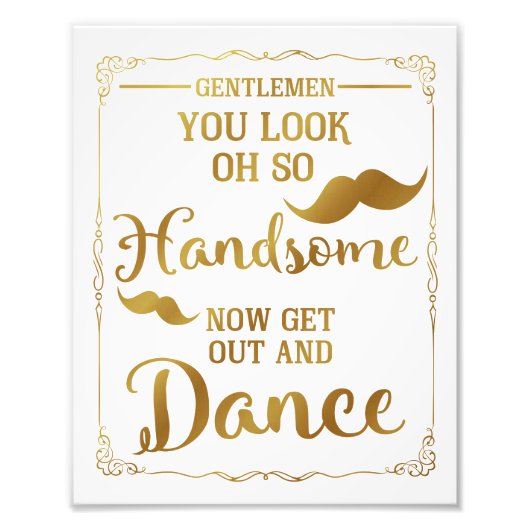 mannen badkamer trouwbord goud foto afdruk (Voorkant)