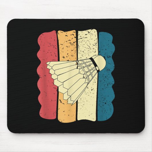 Mannen Badminton Grappig Vintage Grappig Cadeau-id Muismat (Voorkant)