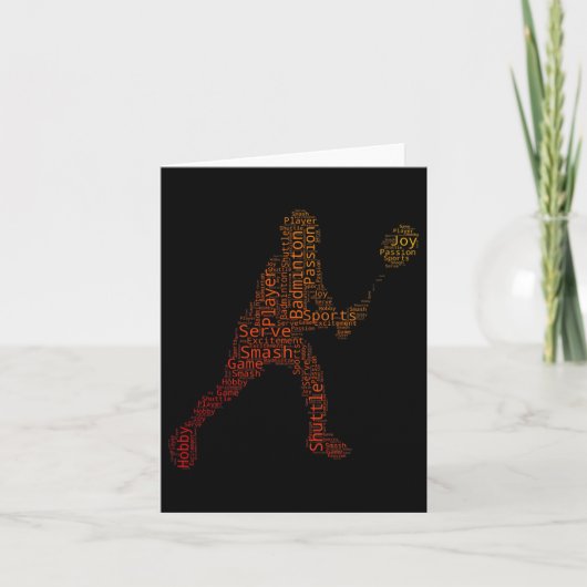 Mannen badmintonspeler, vrouwen squash shuttle kaart (Voorkant)