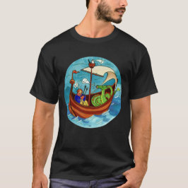 Mannen Bagpipe Boat Band dark T shirt
