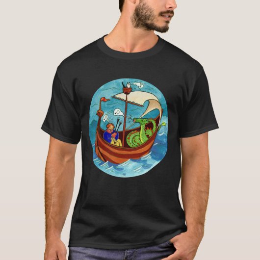 Mannen Bagpipe Boat Band dark T shirt (Voorkant)