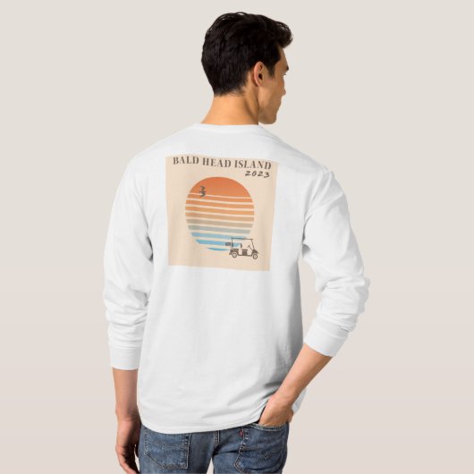 Mannen Bald Head Island T-shirt met lange mouwen (Achterkant volledig)