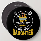 Mannen Barbecue Master Barbecue Schort BBQ Grillen Ronde Button 6,0 Cm (Voorkant /achterkant)