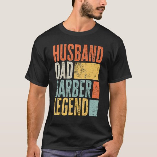 Mannen Barber Husband Pap Legendary Hair Cutter Be T-shirt (Voorkant)