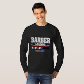 Mannen Barber Loading Gelieve te wachten haar T-shirt (Voorkant volledig)