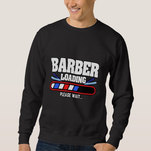 Mannen Barber Loading Gelieve te wachten haar Trui (Voorkant)