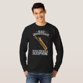 Mannen Baritone Saxophone oud Man met saxofon T-shirt (Voorkant volledig)