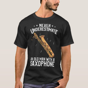 Mannen Baritone Saxophone oud Man met saxofon T-shirt