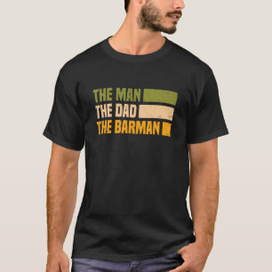 Mannen Bartender en Barkeeper Mixology Man Pap Bar T-shirt