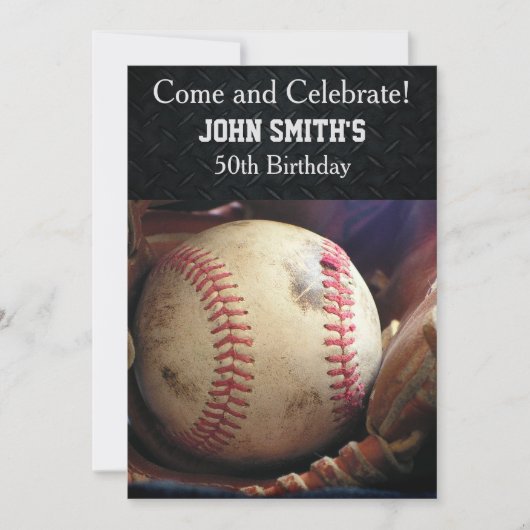 Mannen Baseball Birthday Kaart (Voorkant)