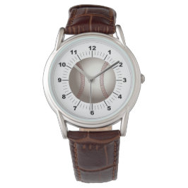 Mannen Baseball Classic Bruin Lederen Horloge