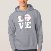 Mannen Baseball LOVE Player of Coach Sports Team Hoodie (Voorkant)