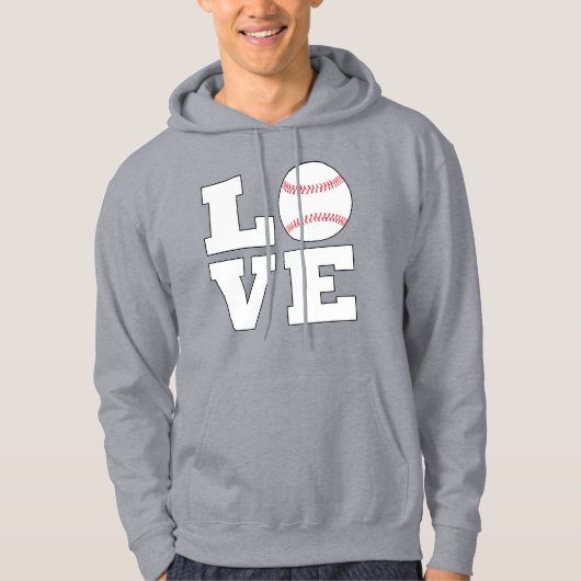 Mannen Baseball LOVE Player of Coach Sports Team Hoodie (Voorkant)