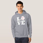 Mannen Baseball LOVE Player of Coach Sports Team Hoodie (Voorkant volledig)