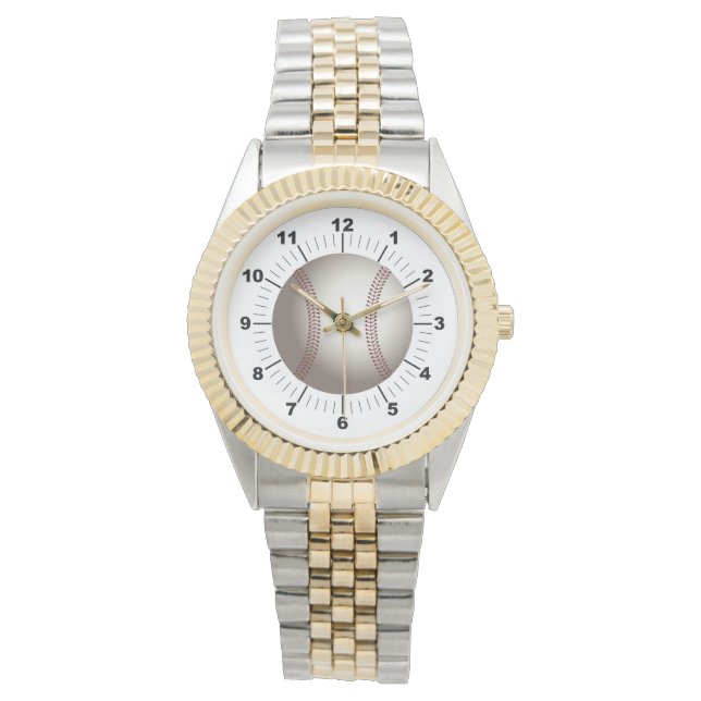 Mannen Baseball Two-Tone armbandhorloge Horloge (Voorkant)
