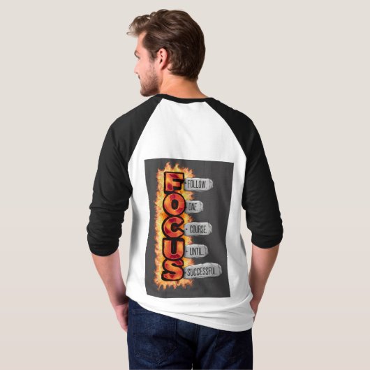 Mannen Basic 3/4 Sleeve Raglan T-Shirt (Achterkant volledig)