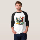 Mannen Basic 3/4 Sleeve Raglan T-Shirt (Voorkant volledig)