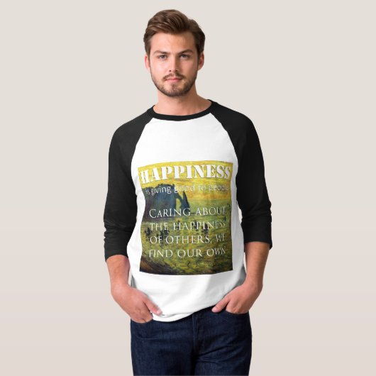 Mannen Basic 3/4 Sleeve Raglan T-Shirt (Voorkant volledig)