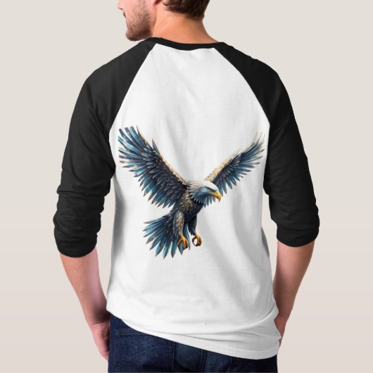 Mannen Basic 3/4 Sleeve Raglan T-Shirt (Achterkant)