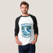 Mannen Basic 3/4 Sleeve Raglan T-Shirt blue logo (Voorkant volledig)