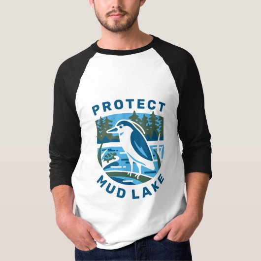 Mannen Basic 3/4 Sleeve Raglan T-Shirt blue logo (Voorkant)