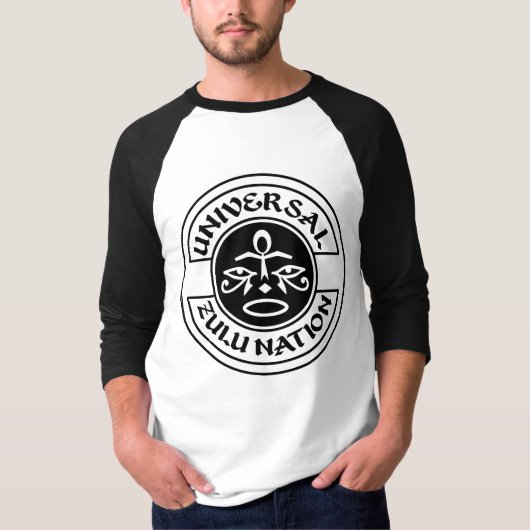 Mannen Basic 3/4 Sleeve Zulu Nation Raglan T-Shirt (Voorkant)